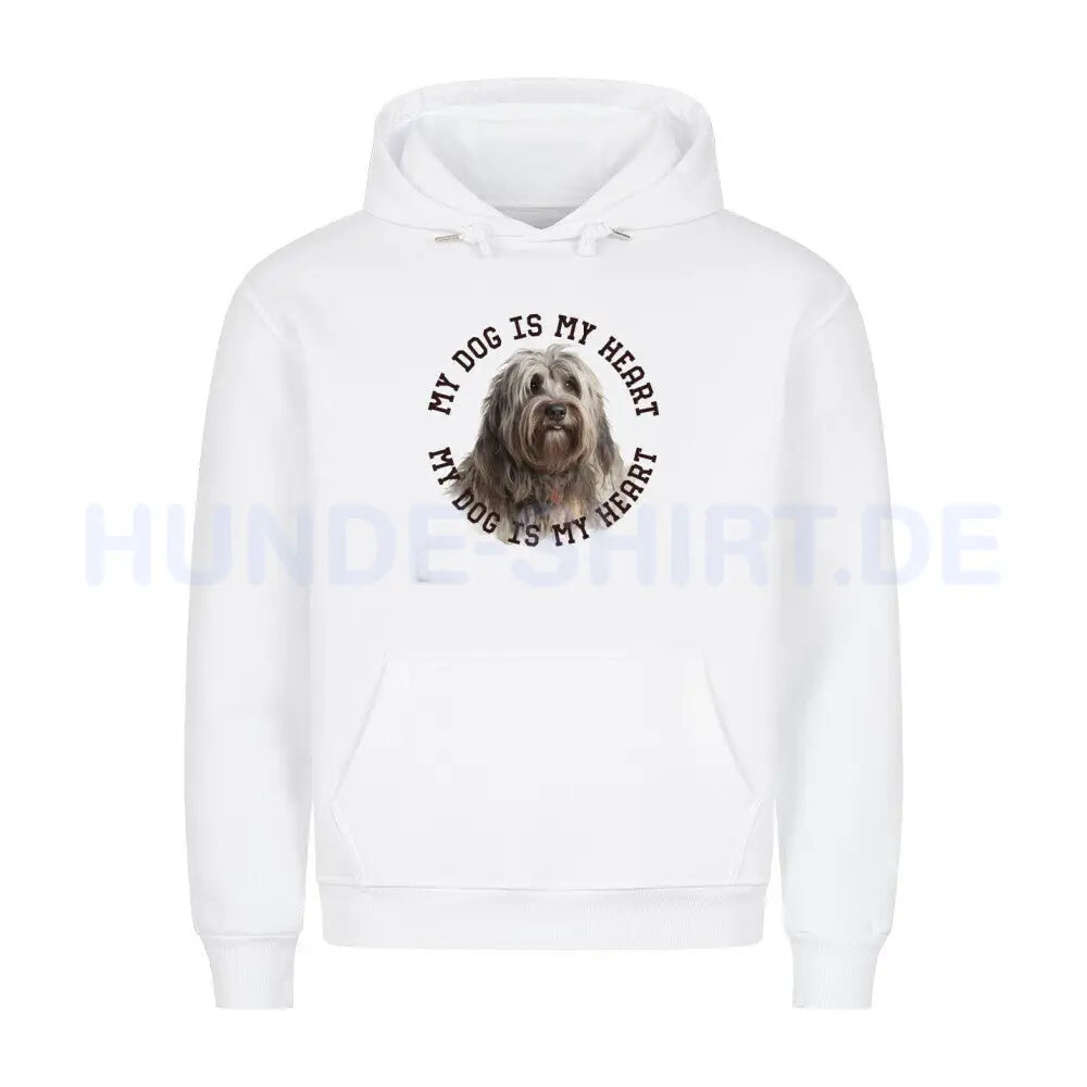 Premium Hoodie "Bergamasker Hirtenhund H" Weiß – hunde-shirt.de