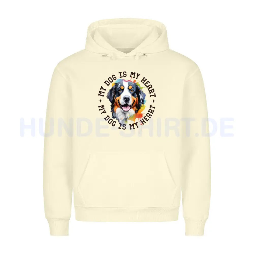 Premium Hoodie "Berner Sennenhumd HEART" Beige – hunde-shirt.de