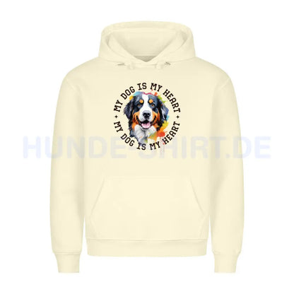 Premium Hoodie "Berner Sennenhumd HEART" Beige – hunde-shirt.de