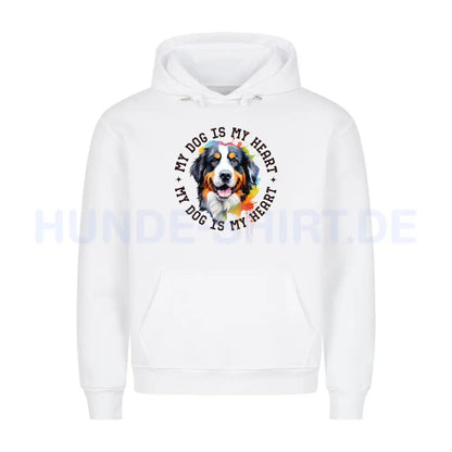 Premium Hoodie "Berner Sennenhumd HEART" Weiß – hunde-shirt.de