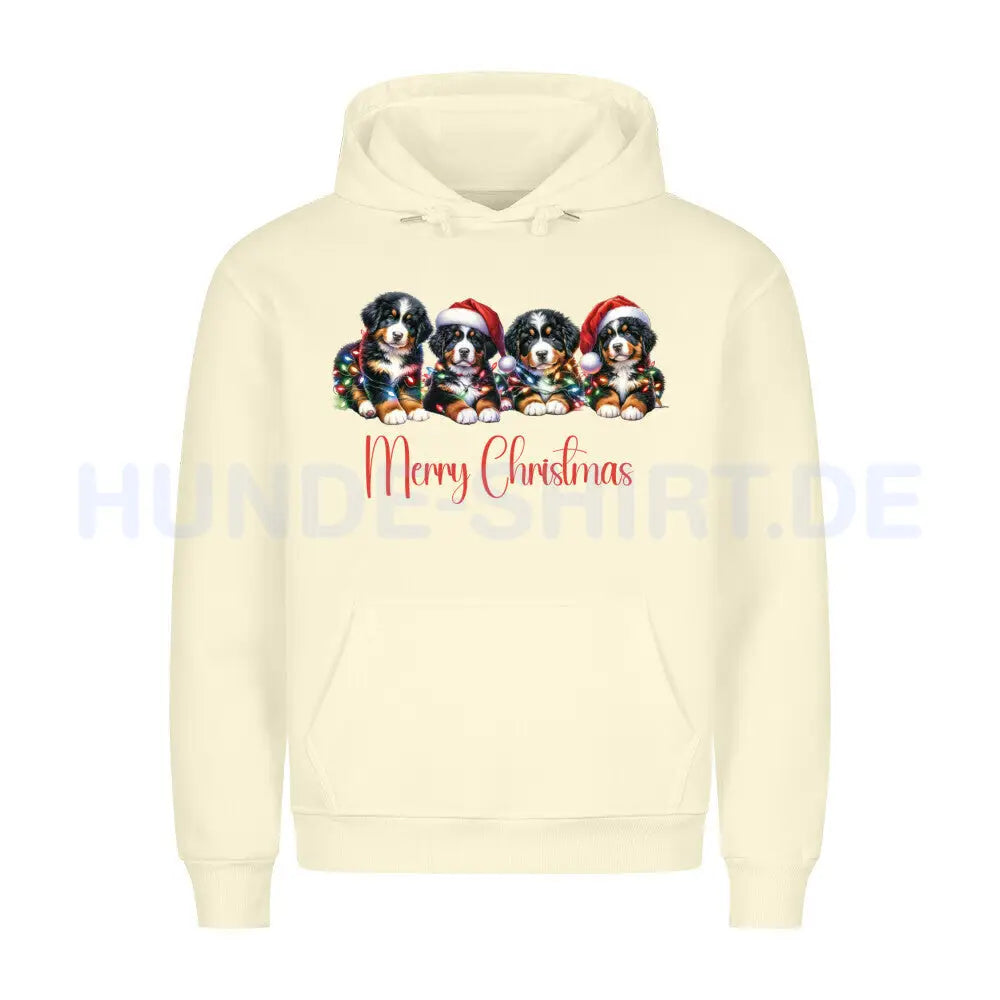 Premium Hoodie "Berner Sennenhund - Merry Christmas 4" Beige – hunde-shirt.de