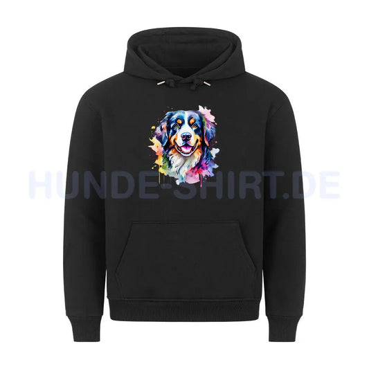 Premium Hoodie "Berner Sennenhund - Splash" Schwarz – hunde-shirt.de