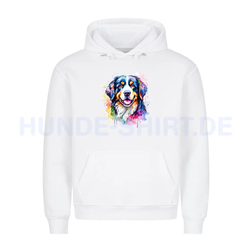 Premium Hoodie "Berner Sennenhund - Splash" Weiß – hunde-shirt.de