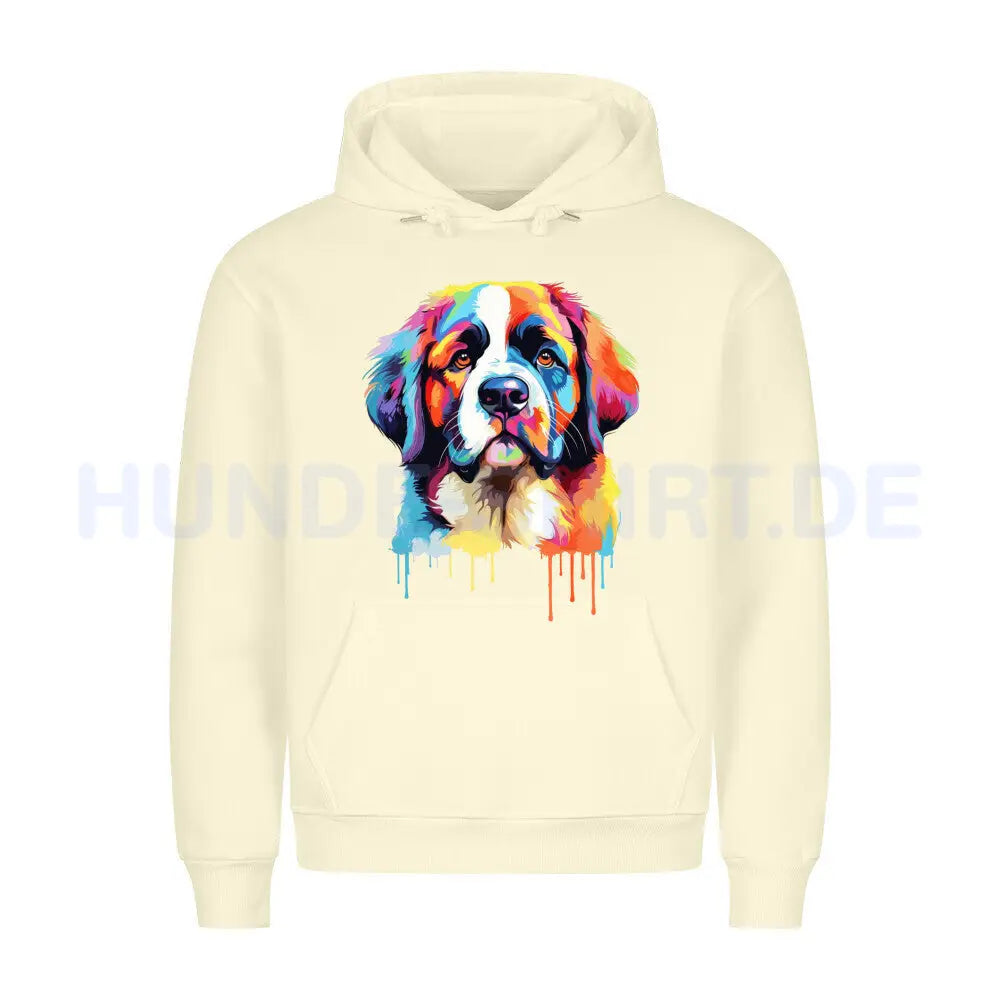 Premium Hoodie "Bernhardiner Fun" Beige – hunde-shirt.de