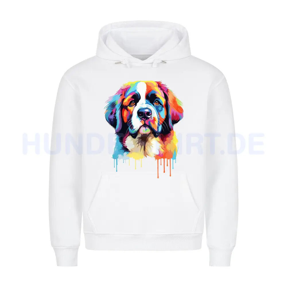 Premium Hoodie "Bernhardiner Fun" Weiß – hunde-shirt.de