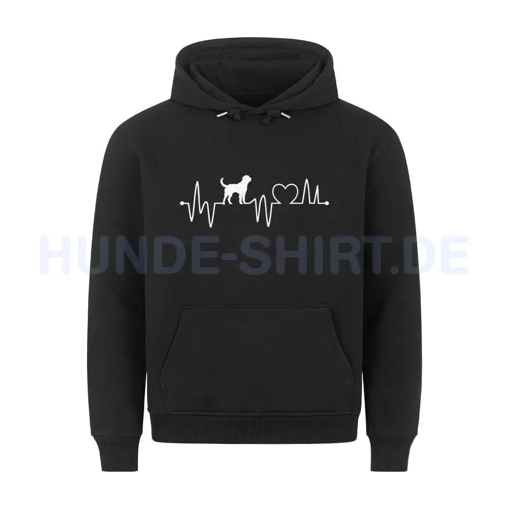 Premium Hoodie "Bernhardiner - Heartbeat" Schwarz – hunde-shirt.de