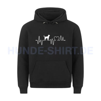 Premium Hoodie "Bernhardiner - Heartbeat" Schwarz – hunde-shirt.de