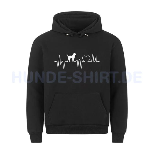 Premium Hoodie "Bernhardiner - Heartbeat" Schwarz – hunde-shirt.de