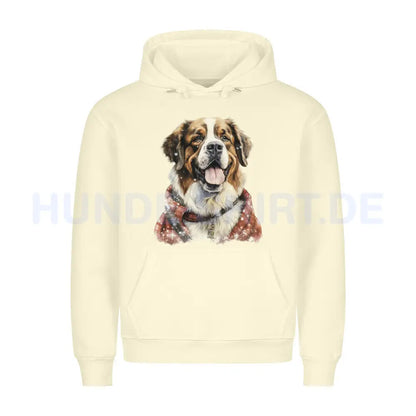 Premium Hoodie "Bernhardiner - Winter" Beige – hunde-shirt.de