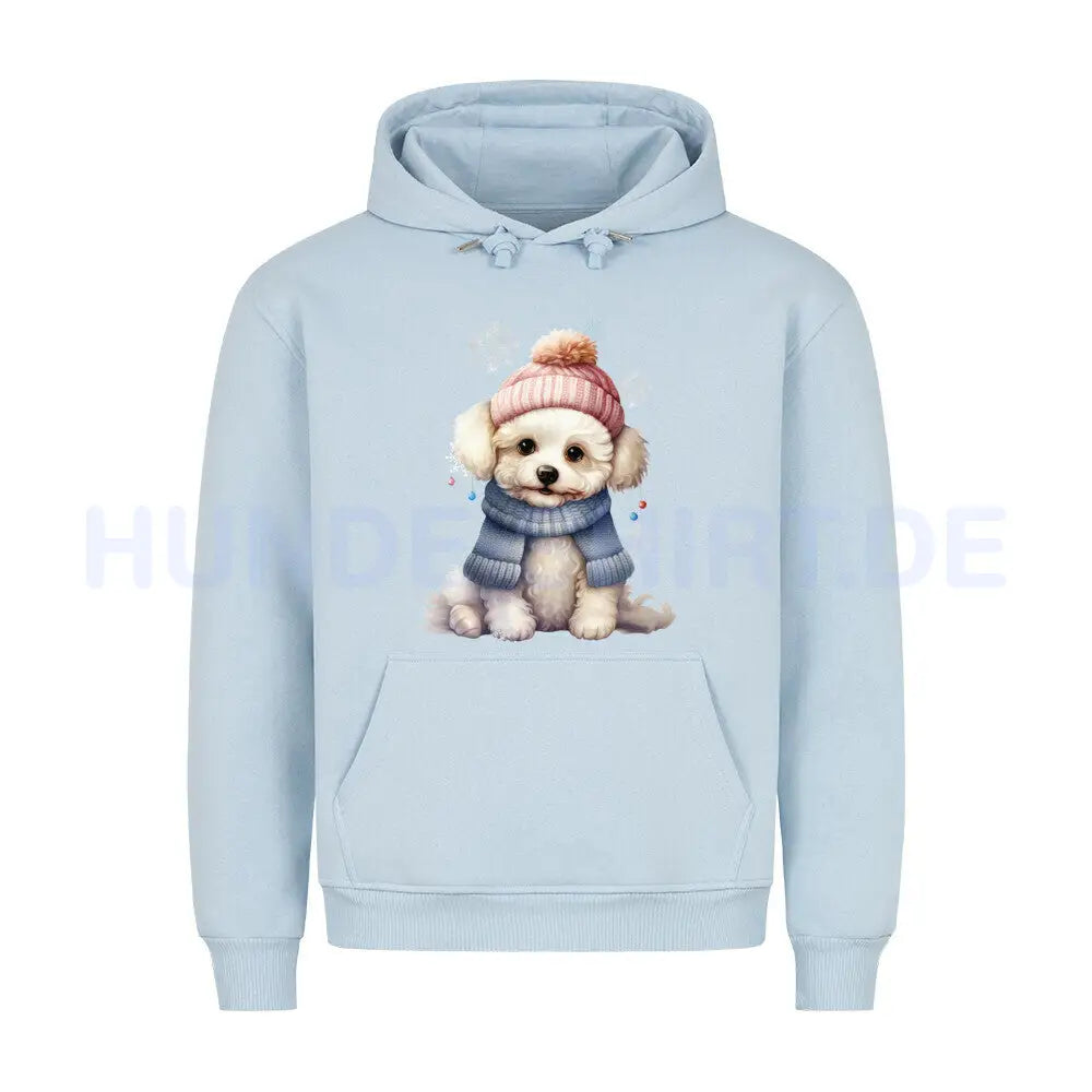 Premium Hoodie "Bichon Frisé - Frosty" Babyblau – hunde-shirt.de