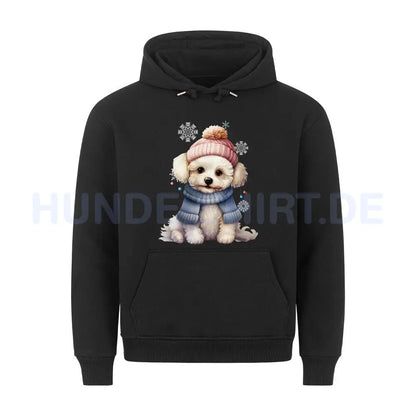 Premium Hoodie "Bichon Frisé - Frosty" Schwarz – hunde-shirt.de