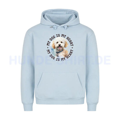 Premium Hoodie "Bichon Frisé HEART" Babyblau – hunde-shirt.de