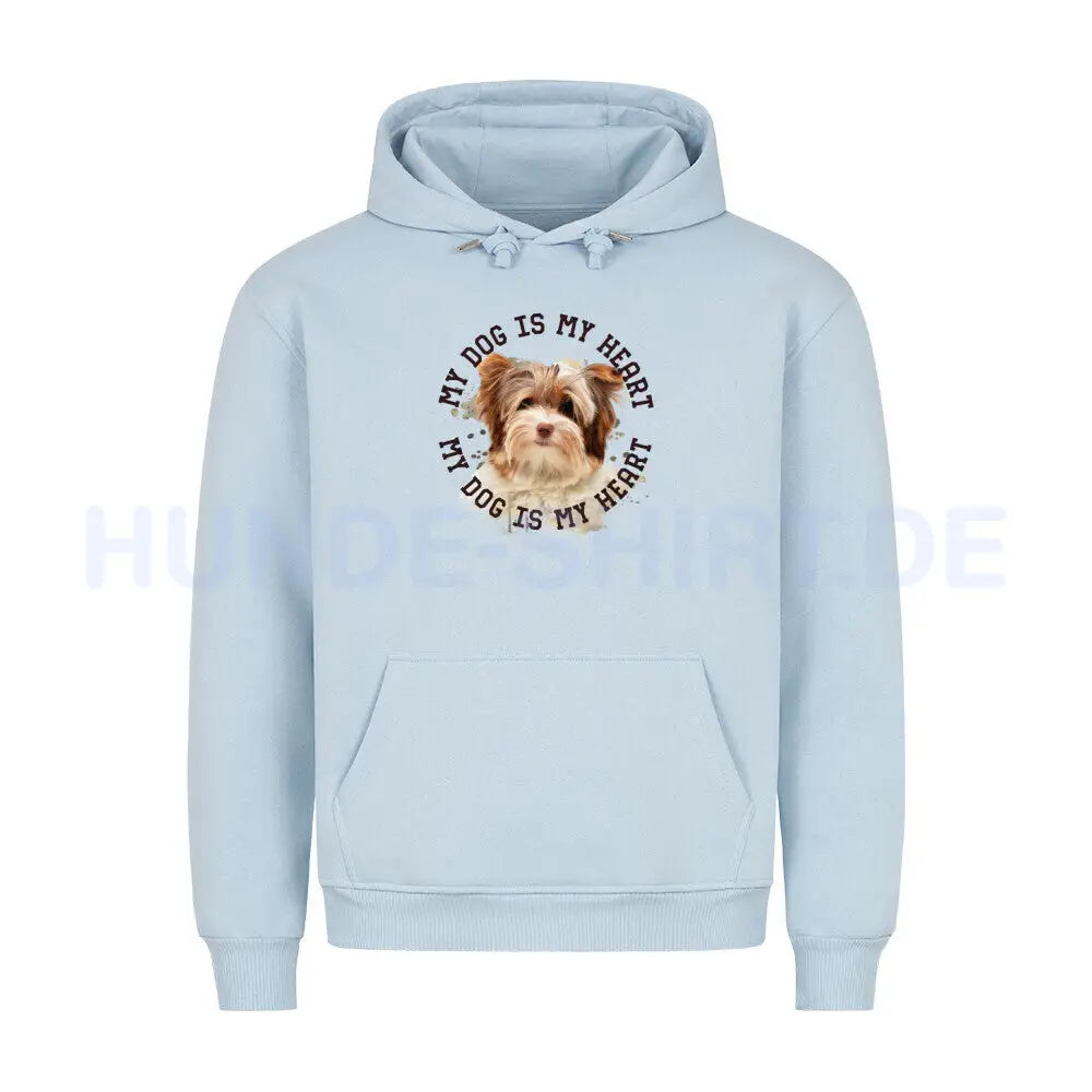 Premium Hoodie "Biewer Terrier HEART 2" Babyblau – hunde-shirt.de