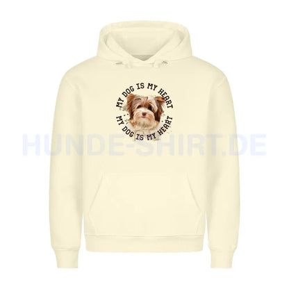 Premium Hoodie "Biewer Terrier HEART 2" Beige – hunde-shirt.de