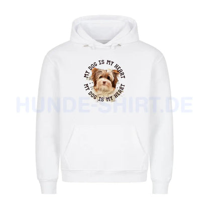 Premium Hoodie "Biewer Terrier HEART 2" Weiß – hunde-shirt.de