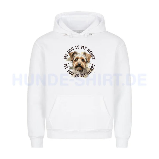 Premium Hoodie "Biewer Terrier HEART" Weiß – hunde-shirt.de