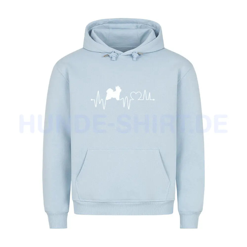 Premium Hoodie "Biewer Terrier - Heartbeat" Babyblau – hunde-shirt.de