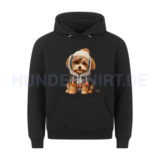 Premium Hoodie "Biewer Terrier - Winter" Schwarz – hunde-shirt.de