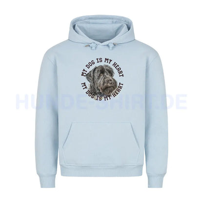 Premium Hoodie "Black Russian Terrier HEART 2" Babyblau – hunde-shirt.de