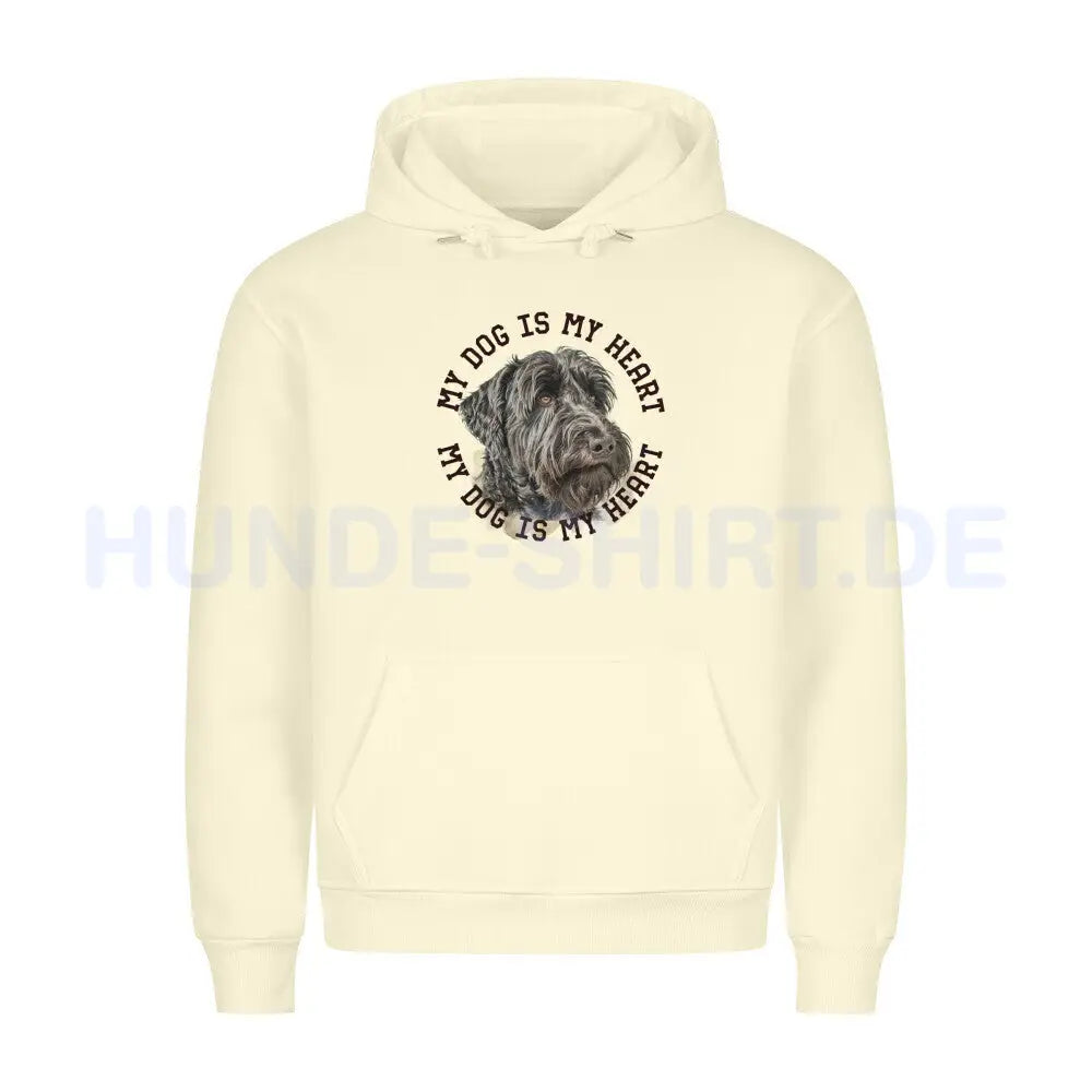 Premium Hoodie "Black Russian Terrier HEART 2" Beige – hunde-shirt.de