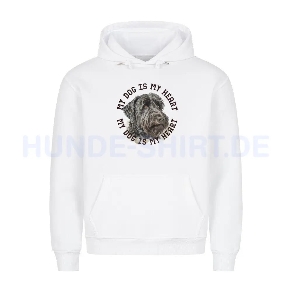 Premium Hoodie "Black Russian Terrier HEART 2" Weiß – hunde-shirt.de