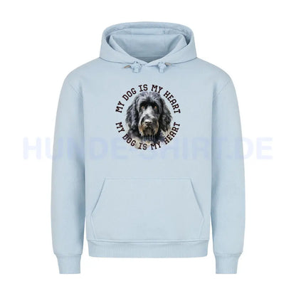 Premium Hoodie "Black Russian Terrier HEART" Babyblau – hunde-shirt.de