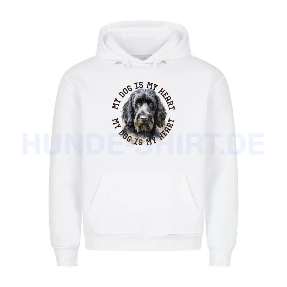 Premium Hoodie "Black Russian Terrier HEART" Weiß – hunde-shirt.de