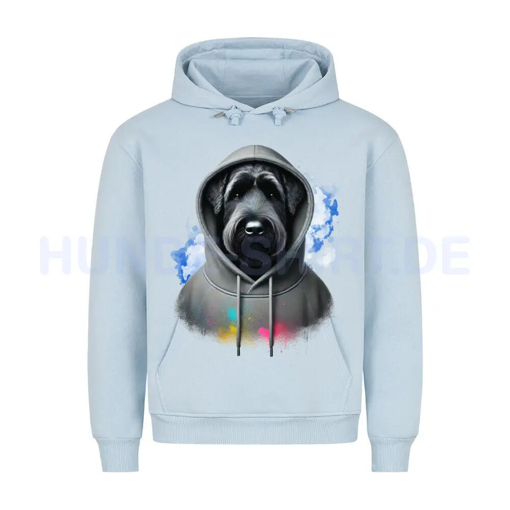 Premium Hoodie "Black Russian Terrier Hooded" Babyblau – hunde-shirt.de