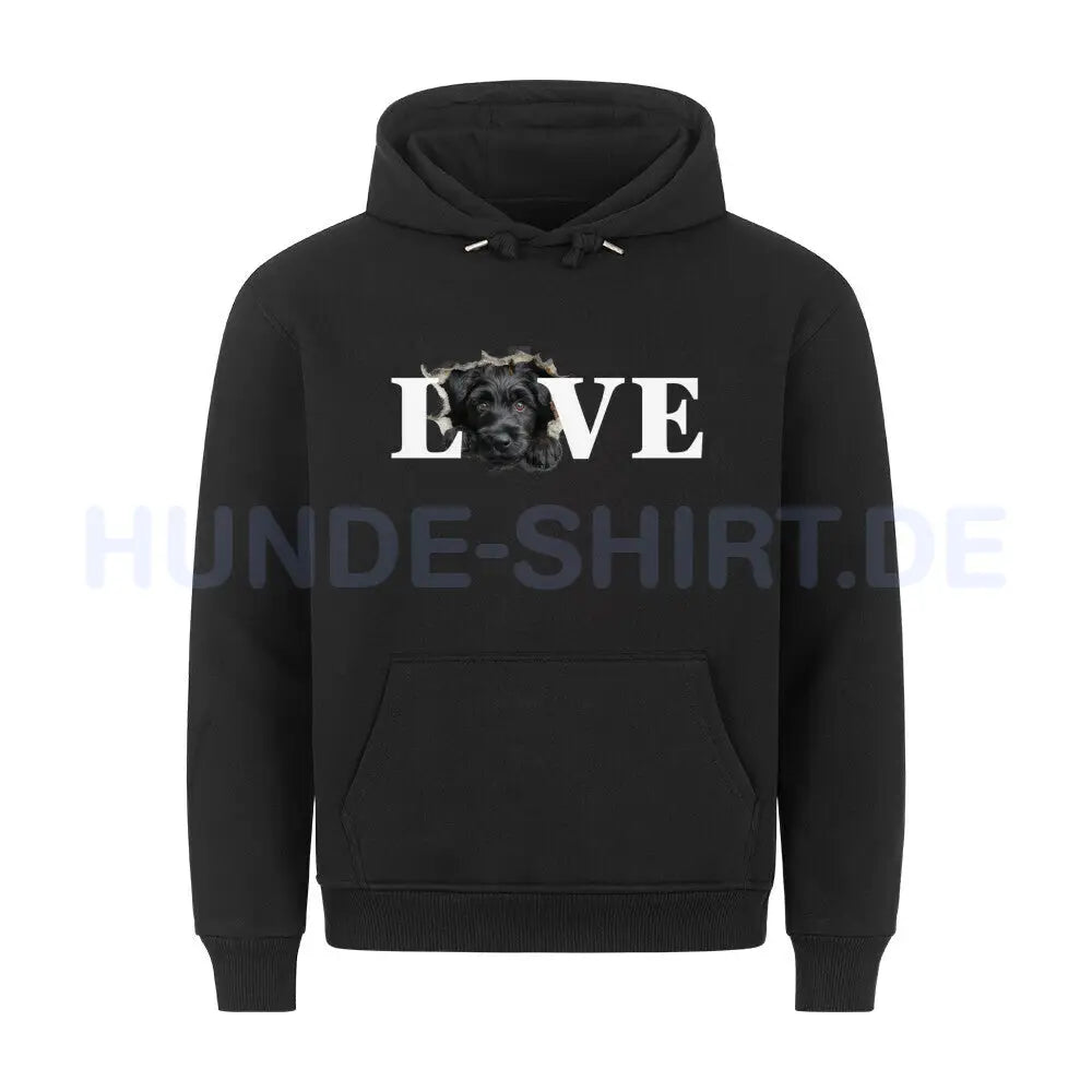 Premium Hoodie "Black Russian Terrier - LOVE" Schwarz – hunde-shirt.de