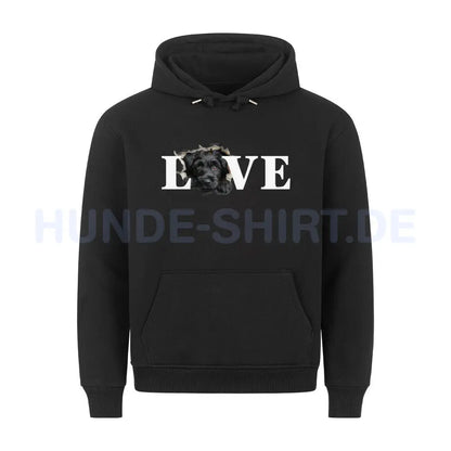 Premium Hoodie "Black Russian Terrier - LOVE" Schwarz – hunde-shirt.de