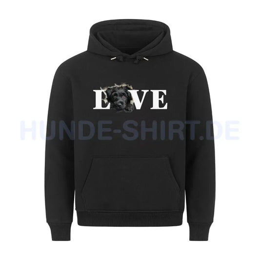 Premium Hoodie "Black Russian Terrier - LOVE" Schwarz – hunde-shirt.de