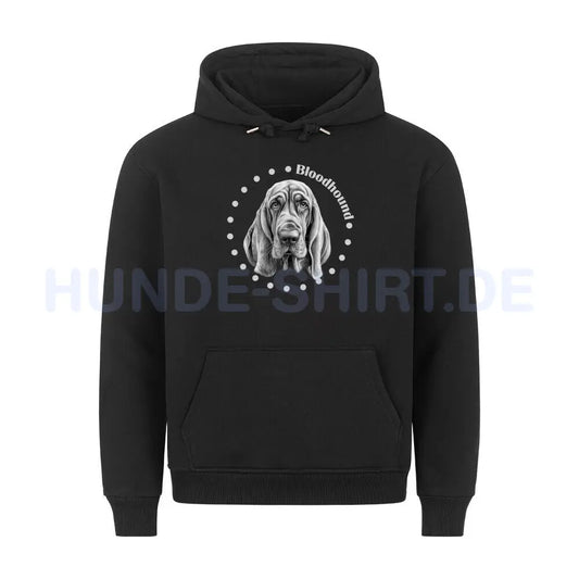 Premium Hoodie "Bloodhound - Round" Schwarz – hunde-shirt.de