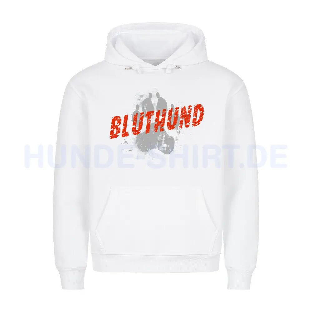 Premium Hoodie "Bluthund - PAW" Weiß – hunde-shirt.de