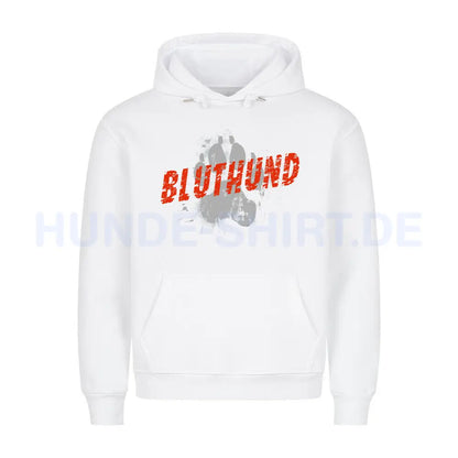 Premium Hoodie "Bluthund - PAW" Weiß – hunde-shirt.de