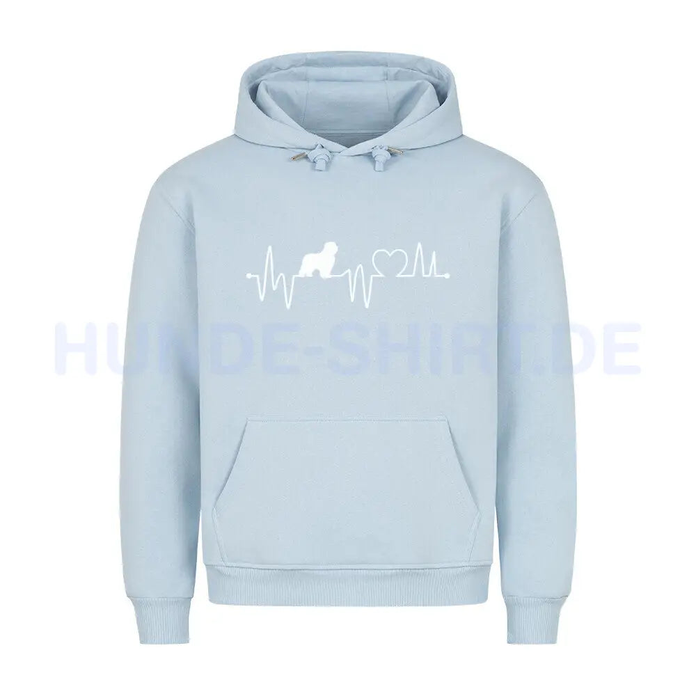 Premium Hoodie "Bobtail - Heartbeat" Babyblau – hunde-shirt.de