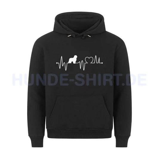 Premium Hoodie "Bobtail - Heartbeat" Schwarz – hunde-shirt.de