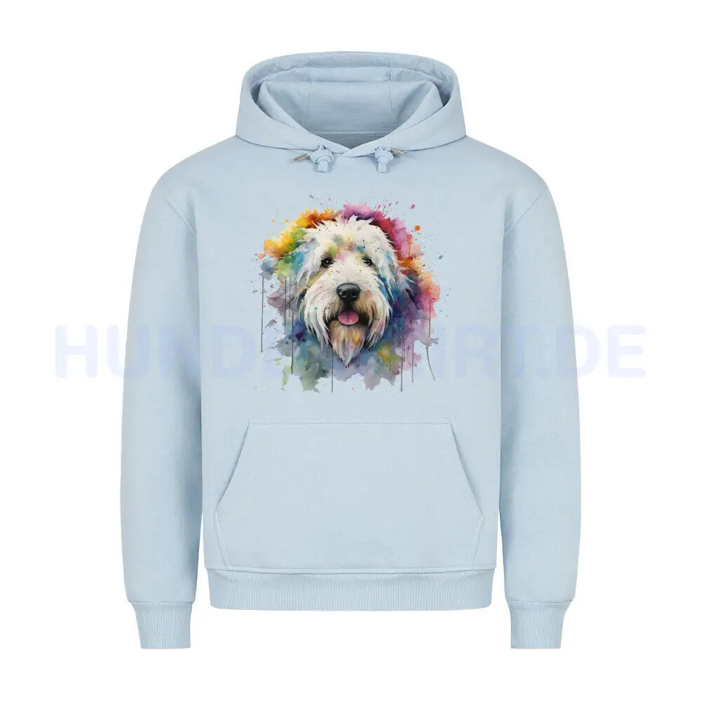 Premium Hoodie "Bobtail Paint" Babyblau – hunde-shirt.de