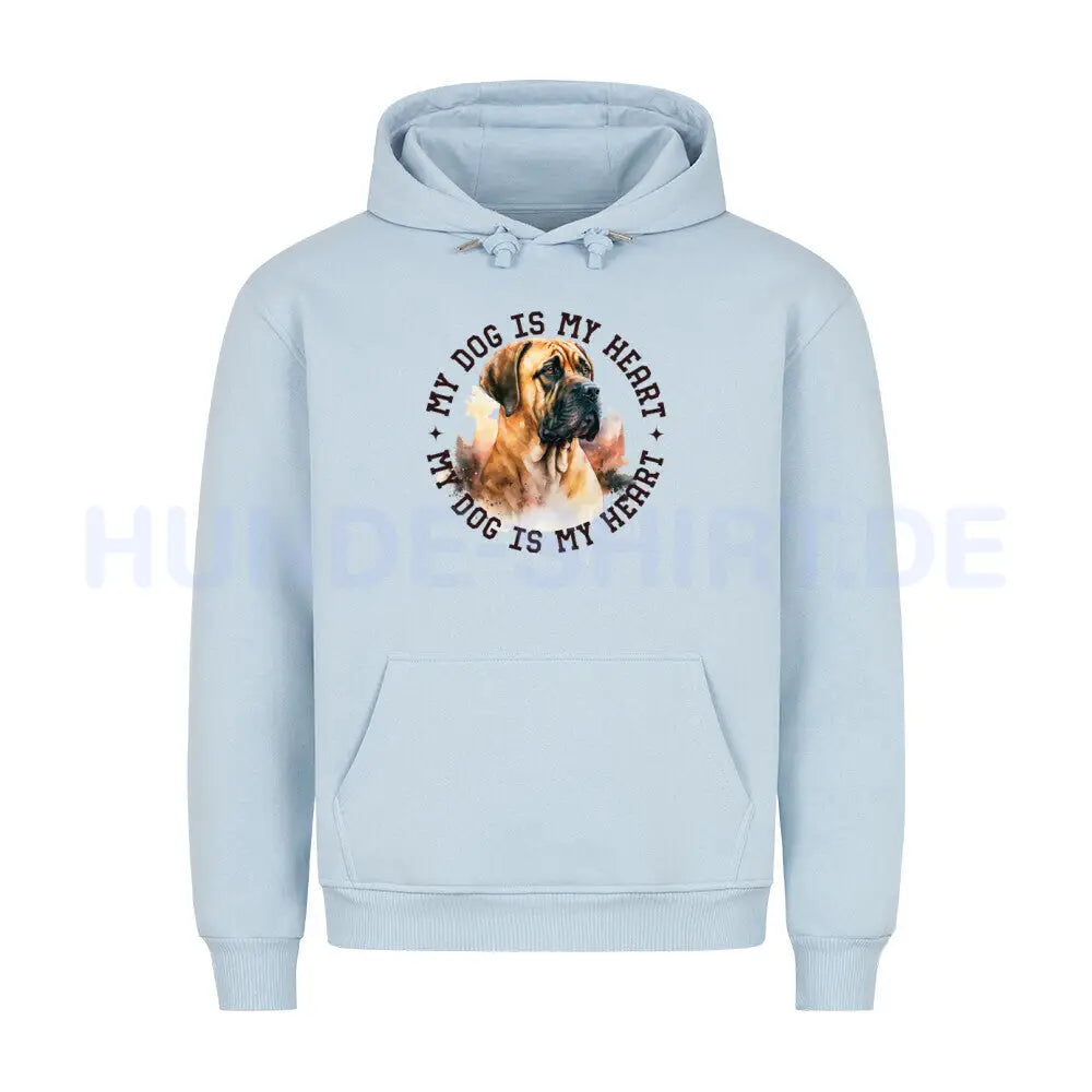 Premium Hoodie "Boerboel HEART" Babyblau – hunde-shirt.de