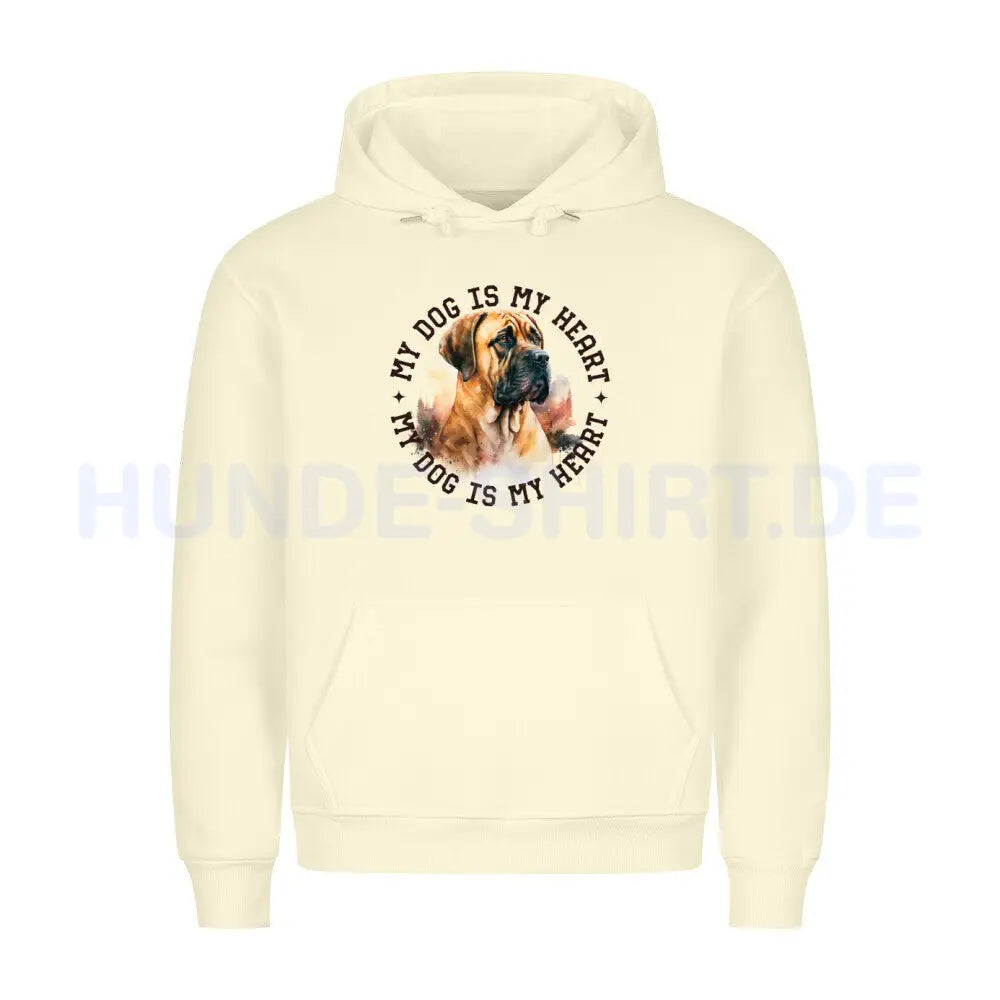 Premium Hoodie "Boerboel HEART" Beige – hunde-shirt.de