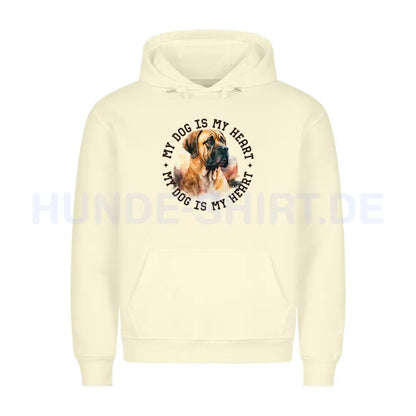 Premium Hoodie "Boerboel HEART" Beige – hunde-shirt.de