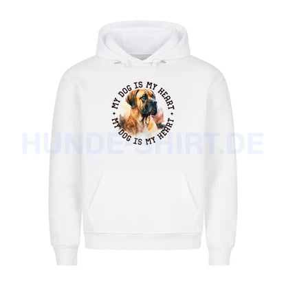 Premium Hoodie "Boerboel HEART" Weiß – hunde-shirt.de