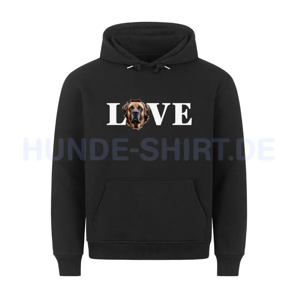 Premium Hoodie "Boerboel - LOVE" Schwarz – hunde-shirt.de