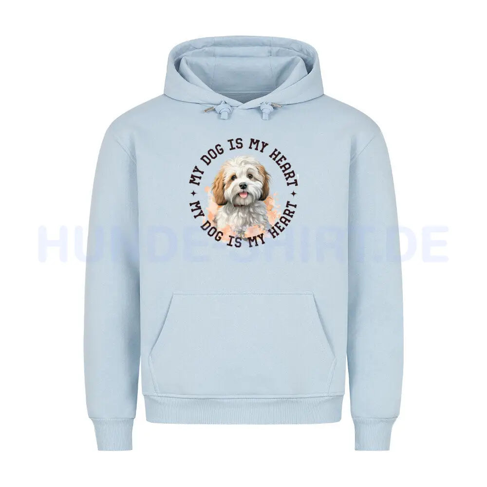 Premium Hoodie "Bologneser HEART" Babyblau – hunde-shirt.de