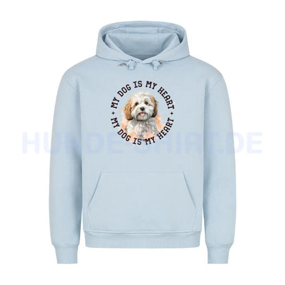 Premium Hoodie "Bologneser HEART" Babyblau – hunde-shirt.de