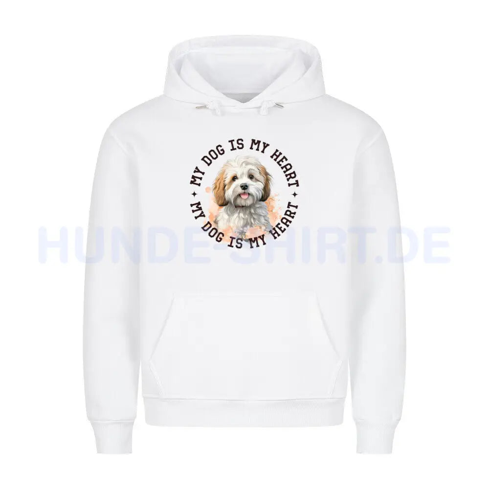 Premium Hoodie "Bologneser HEART" Weiß – hunde-shirt.de