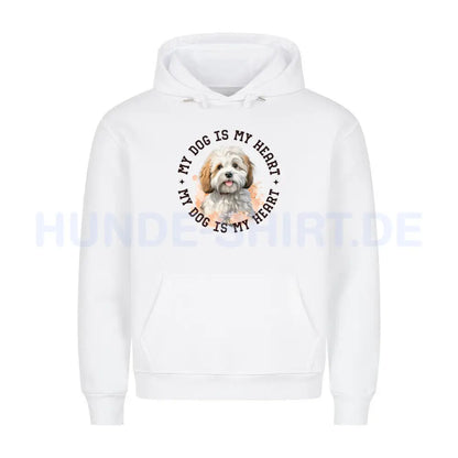 Premium Hoodie "Bologneser HEART" Weiß – hunde-shirt.de