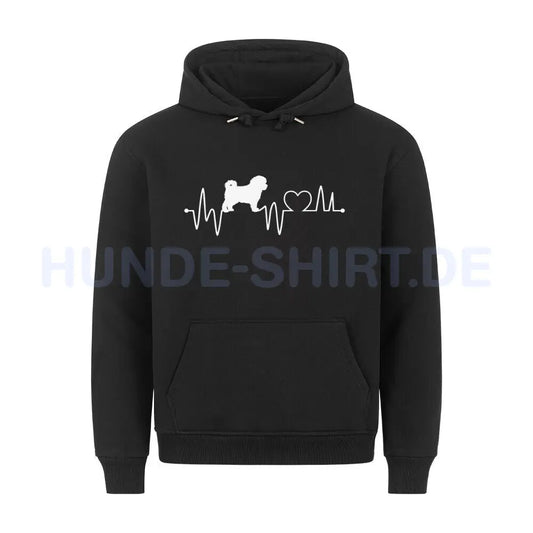 Premium Hoodie "Bologneser - Heartbeat" Schwarz – hunde-shirt.de