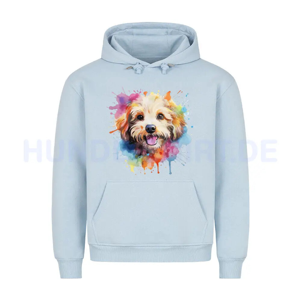 Premium Hoodie "Bologneser Paint" Babyblau – hunde-shirt.de