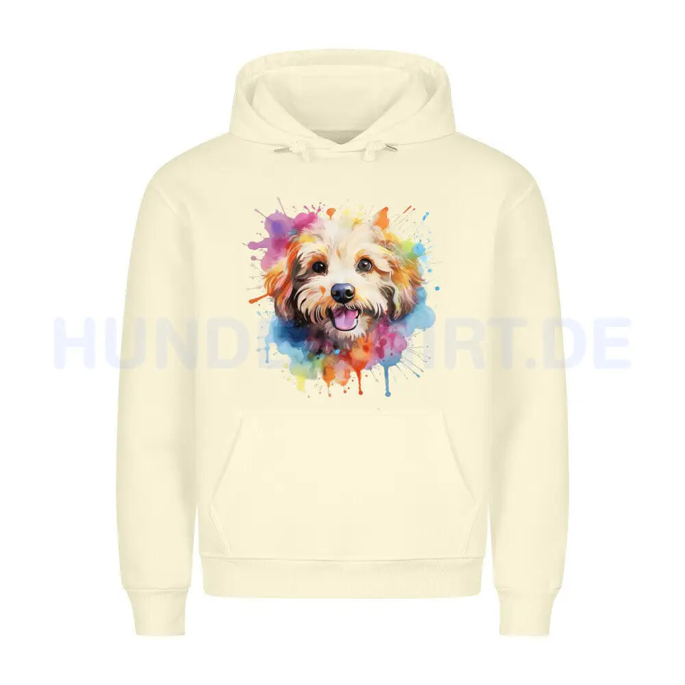 Premium Hoodie "Bologneser Paint" Beige – hunde-shirt.de