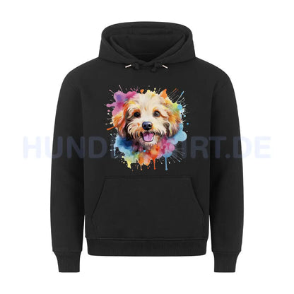 Premium Hoodie "Bologneser Paint" Schwarz – hunde-shirt.de